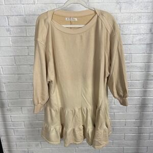 Free People We the Free Tiered Sweatshirt Dress Womens S Sunny Ombre Boho
